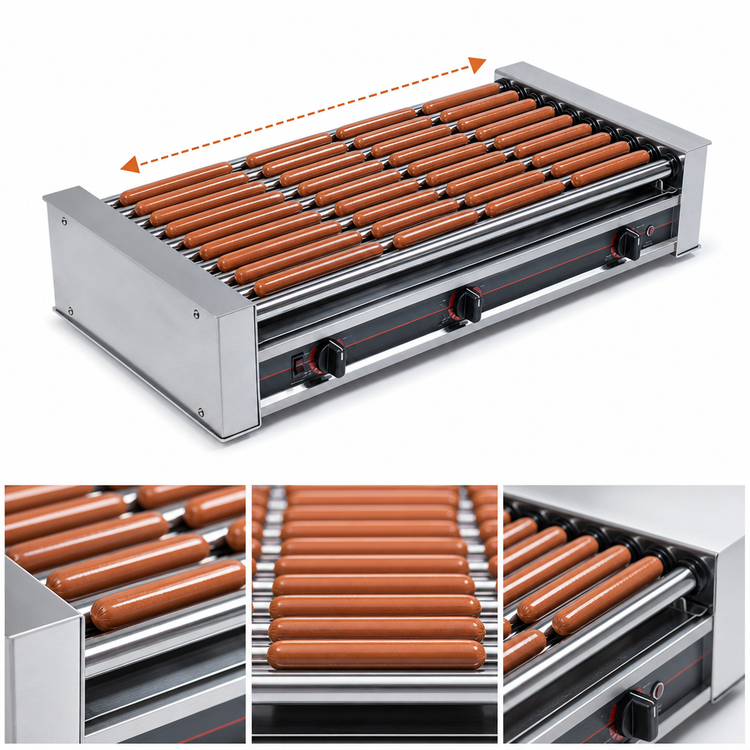 Product image #3 for Roll-A-Grill Wide 10-Roller Hot Dog Grill, 45 Hot Dog Capacity, 120V