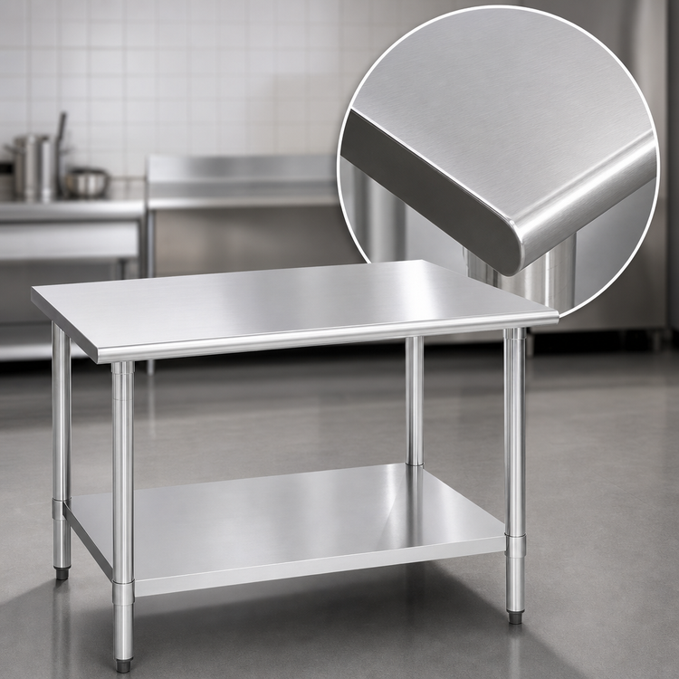 Product image #3 for Eagle Budget Series 30 x 30 Inch Flat Top Stainless Steel Work Table with Adjustable Undershelf