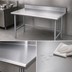 Thumbnail image #3 for Advance Tabco 84-Inch x 24-Inch 16-Gauge 304 Stainless Steel Work Table with 5-Inch Backsplash