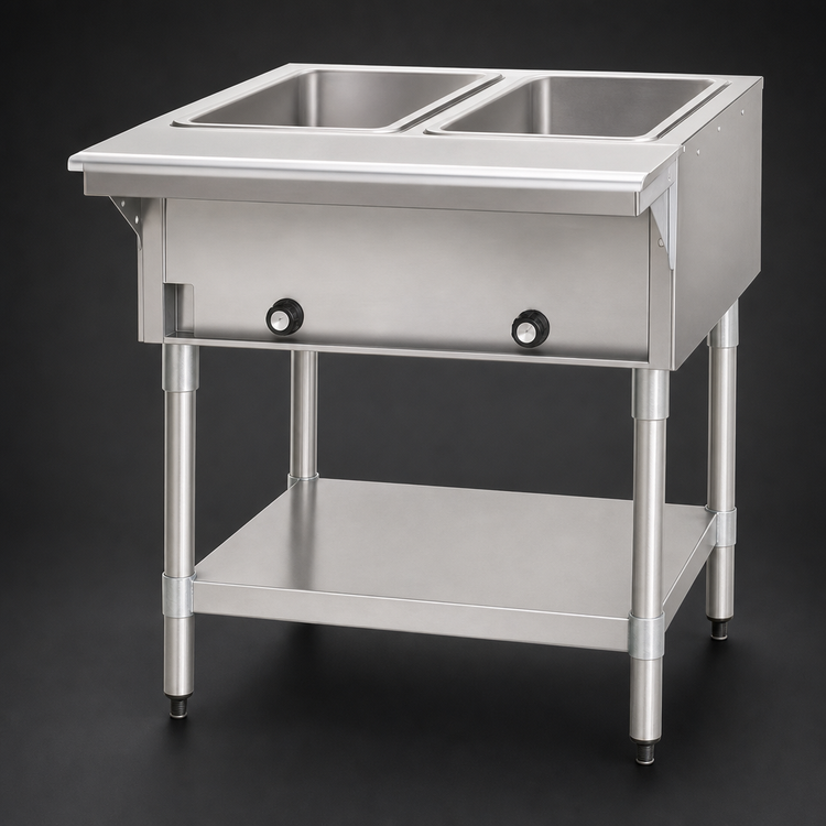 Product image #3 for Eagle Group 33-Inch Natural Gas Open-Well Hot Food Table with Two 12 x 20 Dry Wells