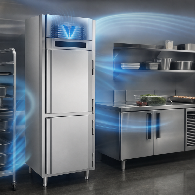 Product image #3 for Victory UltraSpec™ One-Section Reach-In Freezer with Half-Height Solid Hinged Doors, 16.7 Cu. Ft., Shallow-Depth, Stainless Steel
