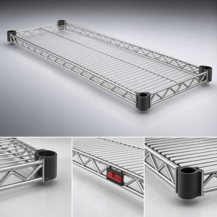 Product image #3 for Eagle Group QuadTruss Quad-Adjust 42 Inch x 14 Inch Stainless Steel Wire Shelf