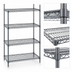 Thumbnail image #3 for Eagle Group Valu-Master 4-Tier Stationary Wire Shelving Starter Unit, 72W x 18D x 74H, Pewter Gray Epoxy