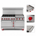 Thumbnail image #3 for American Range 60-Inch Green Flame Gas Range with 24-Inch Manual Griddle, 6 Open Burners, Convection Oven Left, and Space Saver Oven Right