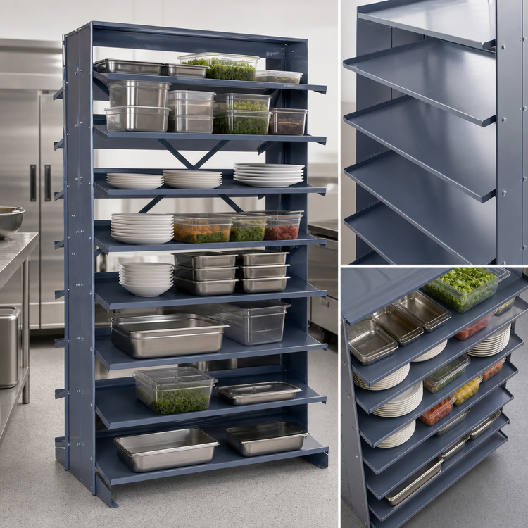 Product image #3 for Quantum Sloped Double-Sided Pick Rack, 36 x 36 x 63-1/2 Inches, 800 lb Capacity