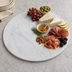 Thumbnail image #3 for 21-1/2 Inch Round Melamine Serving Board with White Marble Pattern