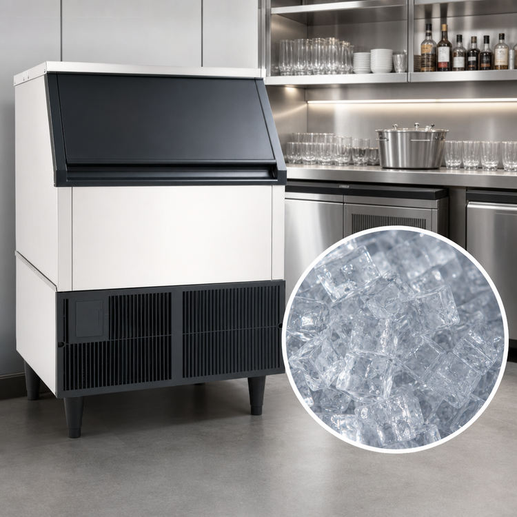 Product image #3 for Maxx Ice Air-Cooled Self-Contained Ice Maker With Bin, Full Dice Cube, 260 lb/day, 75 lb Storage, Stainless Steel