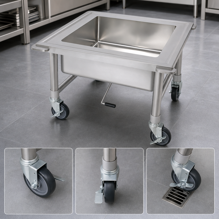 Product image #3 for Mobile Soak Sink with 20 x 20 x 8-Inch Bowl, 304 Stainless Steel