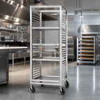Thumbnail image #3 for Channel Manufacturing 566N Aluminum End-Load Bun Pan Rack, 33-Pan Capacity, 1.5-Inch Spacing, 5-Inch Swivel Casters