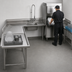 Thumbnail image #3 for Advance Tabco U-Shaped Soiled Dish Table with Pre-Rinse Sink and Dish Landing