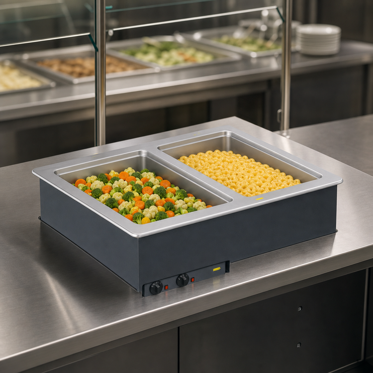 Product image #3 for Vollrath Two-Well Drop-In Electric Hot Food Well with Thermostatic Auto-Fill Control, Full-Size Pan Wells, 208V