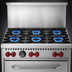 Thumbnail image #3 for Vulcan 36-Inch LP Gas Commercial Range with 6 Open Burners, Standard Oven, and Backriser High Shelf