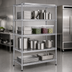 Thumbnail image #3 for Steel Works Stainless Heavy Duty 4-Tier Chrome Wire Shelving Unit, 18 x 36 x 74 Inches, 800 lb. Capacity