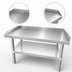 Thumbnail image #4 for Mixrite Stainless Steel Equipment Stand with Rear and Side Upturn, Adjustable Undershelf, 36-1/4 Inch x 30 Inch
