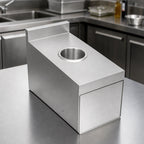 Thumbnail image #3 for John Boos UBWC-2412 Underbar Stainless Steel Waste Chute, 12 x 24 x 17 Inches, Removable Front Apron, Slim Jim Compatible