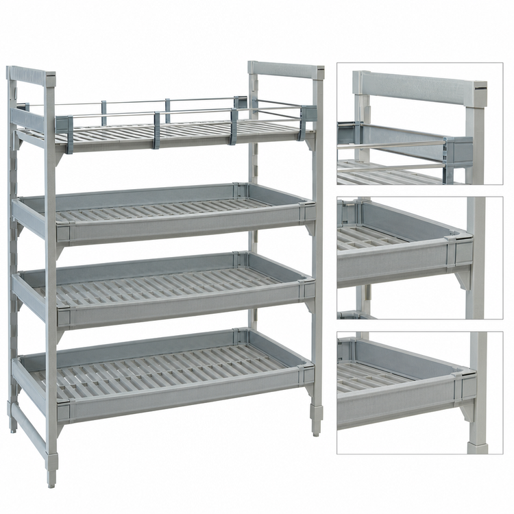 Product image #3 for Cambro Camshelving Premium Full Shelf Rail Kit, 14 Inch x 72 Inch, Soft Gray