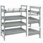Thumbnail image #3 for Cambro Camshelving® Premium CPR1472151 Full Shelf Rail Kit, 14 x 72 Inch, 4-1/4 Inch High, Double-Level Rails, Soft Gray