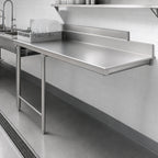 Thumbnail image #3 for Eagle Group CDTL-108-16/4 Straight Clean Dishtable, 108 x 30 Inch, Right-to-Left, 16-Gauge 430 Stainless Steel, 8-Inch Backsplash