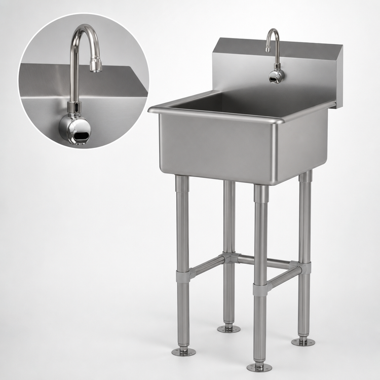 Product image #3 for Advance Tabco FS-FM-2721EF One-Station Floor-Mounted Service Sink with Electronic Faucet
