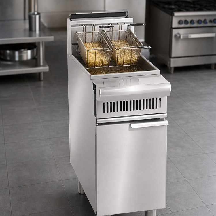 Product image #3 for Imperial Spec Series Heavy Duty Restaurant Range Match Gas Floor Fryer, Dual Tank, 25 lb. Per Tank