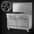 Thumbnail image #3 for Southbend Ultimate 48-Inch Gas Restaurant Range with 2 Open Burners, 36-Inch Thermostatic Griddle, Convection Oven and Cabinet Base