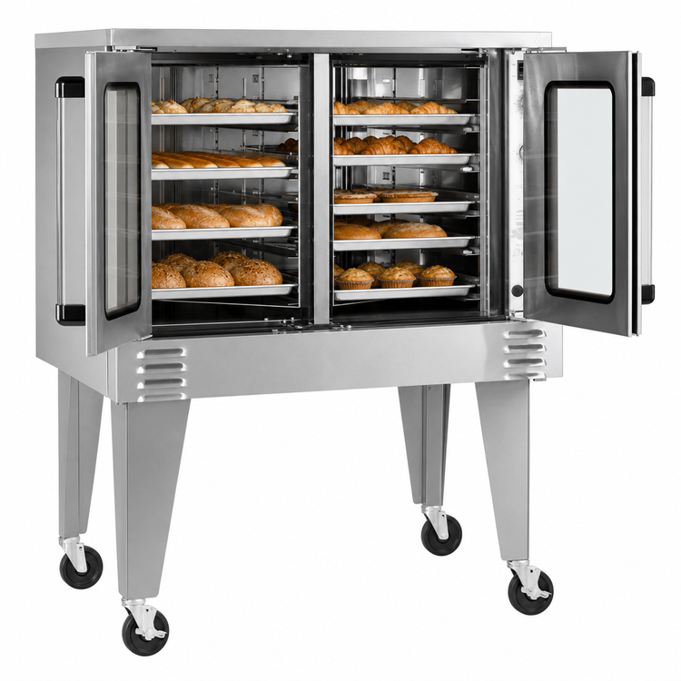 Product image #3 for Southbend Platinum Single Deck Bakery Depth Gas Convection Oven, 70,000 BTU, Standard Controls, Independent Doors
