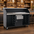 Thumbnail image #3 for Deluxe 63-Inch Indoor Portable Bar with Ice Bin, Locking Cabinets and Speed Rails