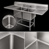 Thumbnail image #3 for Eagle Group Spec-Master FN Series Two-Compartment Coved-Corner Sink with 30-Inch Right Drainboard