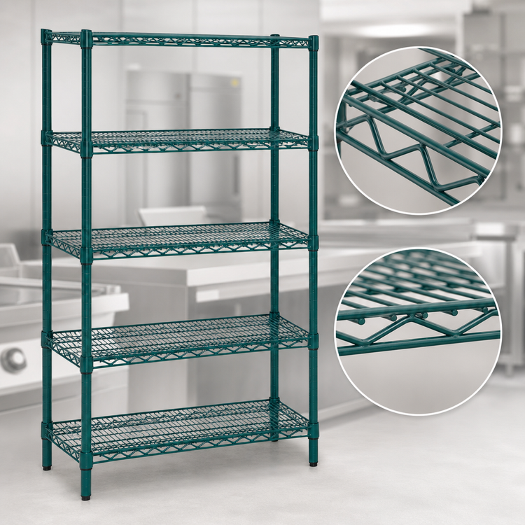 Product image #3 for Eagle Valu-Gard 5-Tier Stationary Starter Shelving Unit with QuadTruss®, 24 x 24 x 86 Inches, Green Epoxy