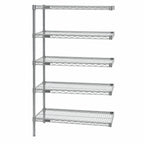 Thumbnail image #3 for Eagle Group EAGLEbrite A5-74-2136Z 5-Tier Add-On Wire Shelving Unit, 36W x 21D x 74H, Zinc Finish