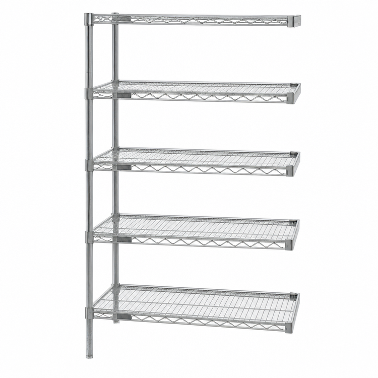 Product image #3 for EAGLEbrite 5-Tier Add-On Wire Shelving Unit, 36W x 21D x 74H, Zinc Finish