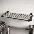 Thumbnail image #3 for Cambro Camshelving® Elevation EWSSK1830V580 Wall-Mounted Vented Shelf Kit, 18 x 30 in, Brushed Graphite, 250 lb Capacity