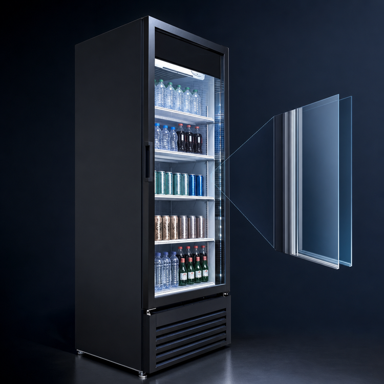 Product image #3 for Beverage-Air Marketeer MT23-1B One-Section Reach-In Refrigerated Glass Door Merchandiser, 19.2 Cu. Ft., Black