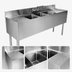 Thumbnail image #3 for CHOICE by Glastender C-TSB-96 Three-Compartment Underbar Sink Unit with Left and Right Drainboards, 96