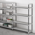 Thumbnail image #3 for Cambro Camshelving Elements XTRA 21-Inch Deep x 42-Inch Wide x 64-Inch High 4-Tier Vented Stationary Add-On Shelving Unit, Speckled Gray