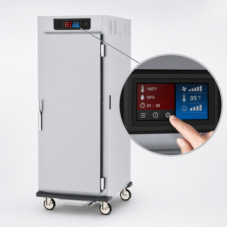 Product image #3 for Metro C5 9 Series Mobile Full-Height Pass-Thru Controlled Humidity Heated Holding and Proofing Cabinet with Solid Doors and Lip Load Slides