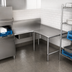 Thumbnail image #3 for John Boos Pro-Bowl L-Shaped Soiled Dishtable, 70 x 48 Inch Corner Layout, Right-To-Left Operation