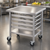 Thumbnail image #3 for Eagle Group Mobile Stainless Steel Equipment Stand with 5-Pan Rack and Undershelf, 27-1/8