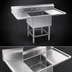Thumbnail image #3 for Eagle Spec-Master 1-Compartment 14-Gauge 304 Stainless Steel Sink with Dual Drainboards, 74W x 31D