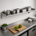 Thumbnail image #3 for Eagle Group 108-Inch Wide x 12-Inch Deep Wall-Mounted Stainless Steel Shelf with Rolled Front Edge