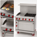 Thumbnail image #3 for American Range 36 Inch Green Flame Gas Range with 24 Inch Left Griddle, 2 Open Burners, and Convection Oven