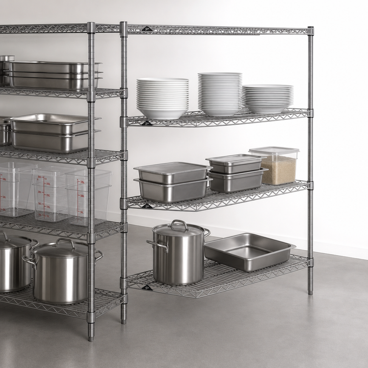 Product image #3 for Metro Super Erecta Brite Add-On Wire Shelving Unit, 42 x 21 x 63 Inches, 4 Shelves