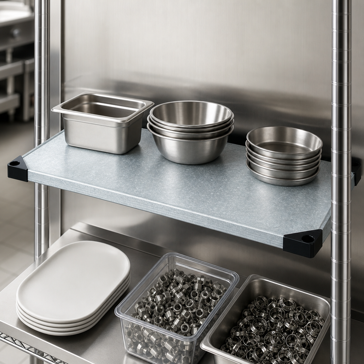 Product image #3 for Quantum 42 Inch x 21 Inch Solid Galvanized Steel Shelf with Marine Edge