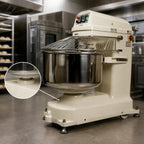 Thumbnail image #3 for DoughXpress BakeryXpress DXP-SM020 Floor Model Spiral Dough Mixer, 42 Qt Fixed Bowl, 45 lb Capacity, 2-Speed, Timer