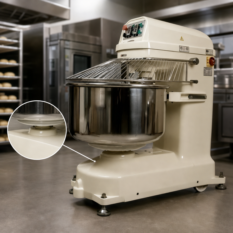 Product image #3 for BakeryXpress Floor Model Spiral Dough Mixer with 42 Qt Fixed Bowl and 45 lb Capacity