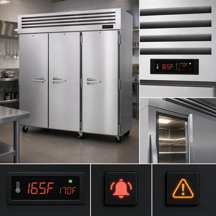Product image #3 for Turbo Air PRO Series Pass-Thru Heated Holding Cabinet, 3-Section, 78.1 Cu. Ft., 6 Solid Doors