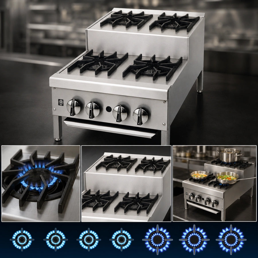 Seven Open Burners