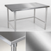 Thumbnail image #3 for John Boos 16-Gauge Stainless Steel Flat Top Work Table with Stallion Safety Edge, 84 x 48 Inches