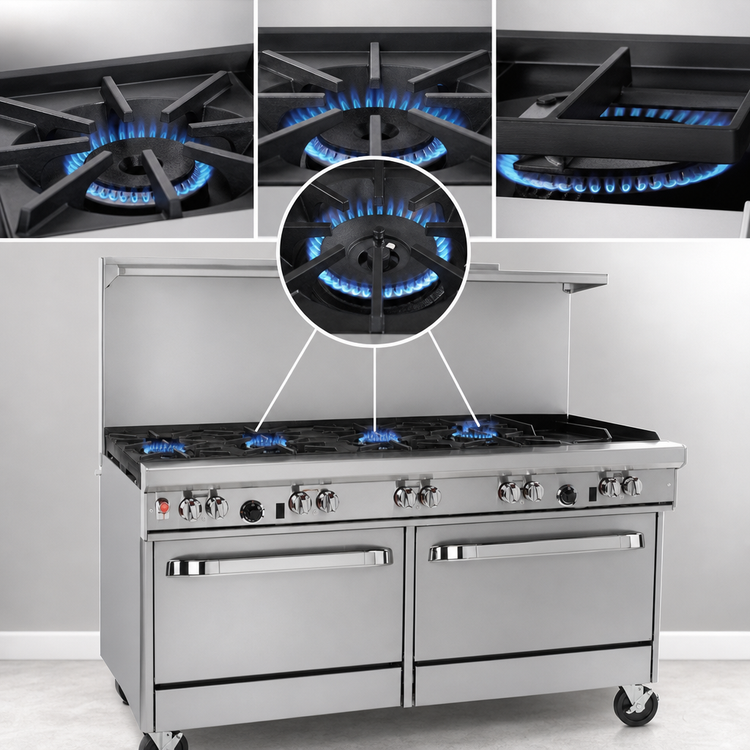 Product image #3 for Southbend Ultimate 60-Inch Gas Restaurant Range with 5 Burners, 24-Inch Griddle/Broiler, Standard Oven and Convection Oven