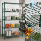 Thumbnail image #4 for Metro Super Erecta A526K3 4-Shelf Wire Starter Shelving Unit, 30"W x 24"D x 63"H, Green Epoxy-Coated